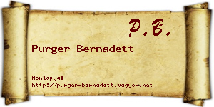 Purger Bernadett névjegykártya