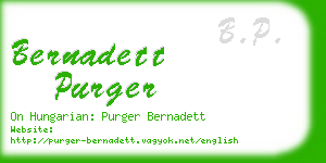 bernadett purger business card